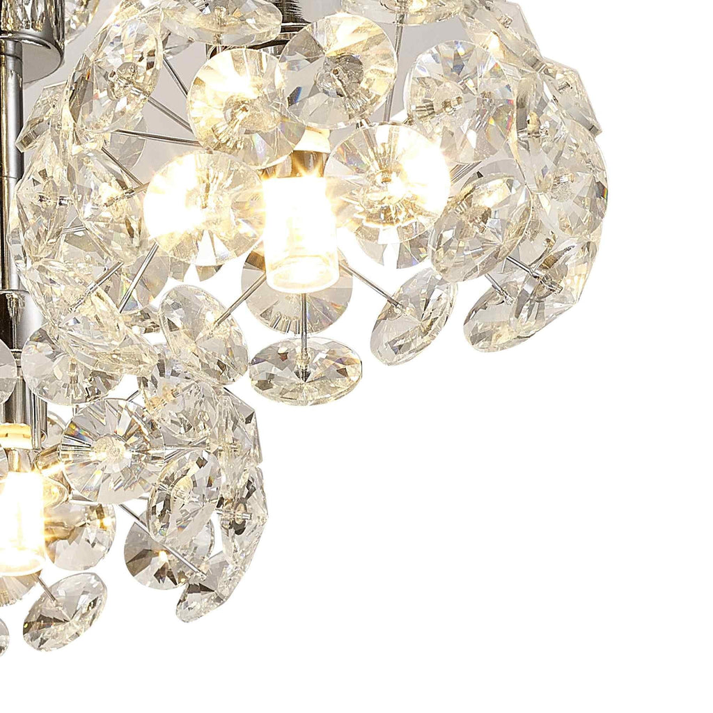 NLK05129 Paris 5 Light Flush Ceiling Light Polished Chrome Crystal