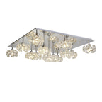 NLK05139 Paris 13 Light Flush Ceiling Light Polished Chrome Crystal
