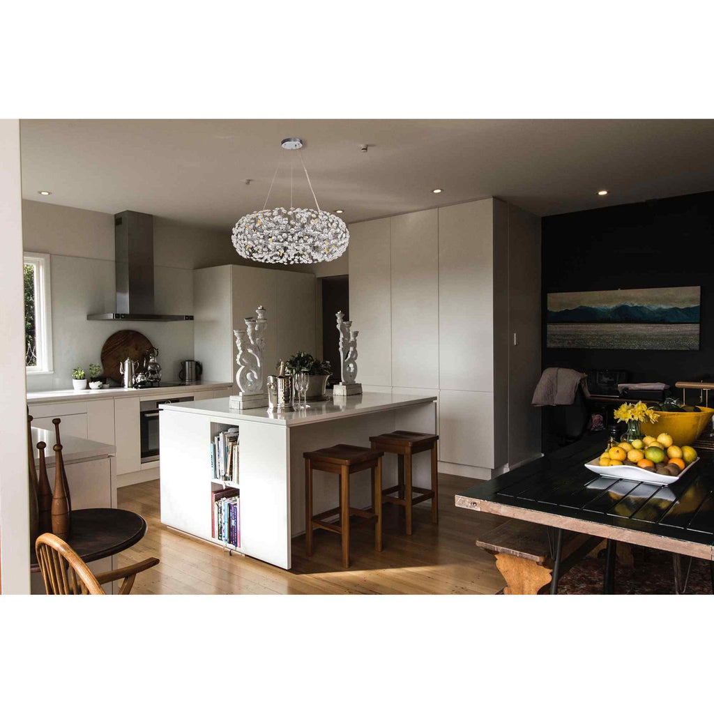 NLK05139 Paris 13 Light Flush Ceiling Light Polished Chrome Crystal