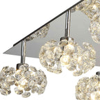 NLK05139 Paris 13 Light Flush Ceiling Light Polished Chrome Crystal