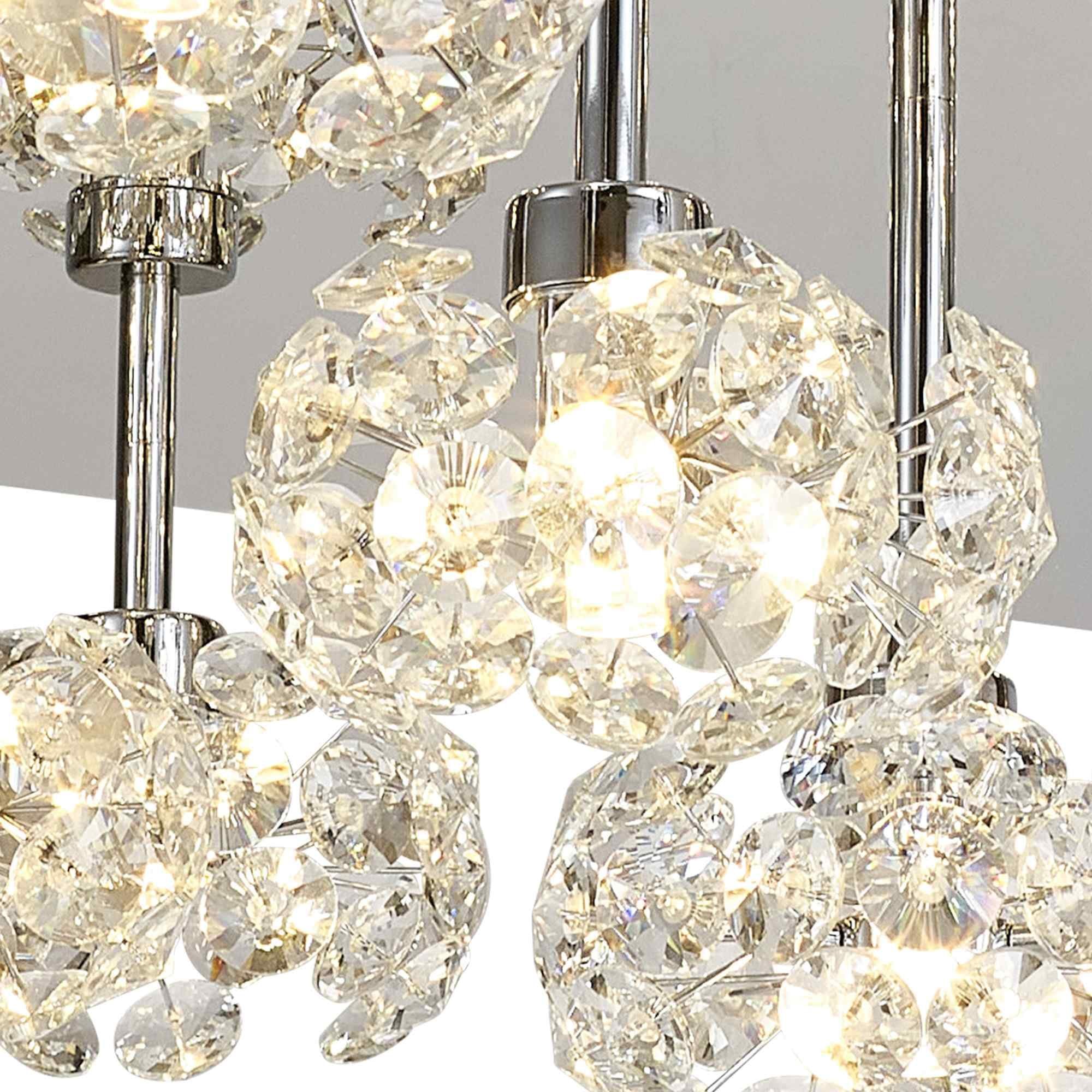 NLK05139 Paris 13 Light Flush Ceiling Light Polished Chrome Crystal