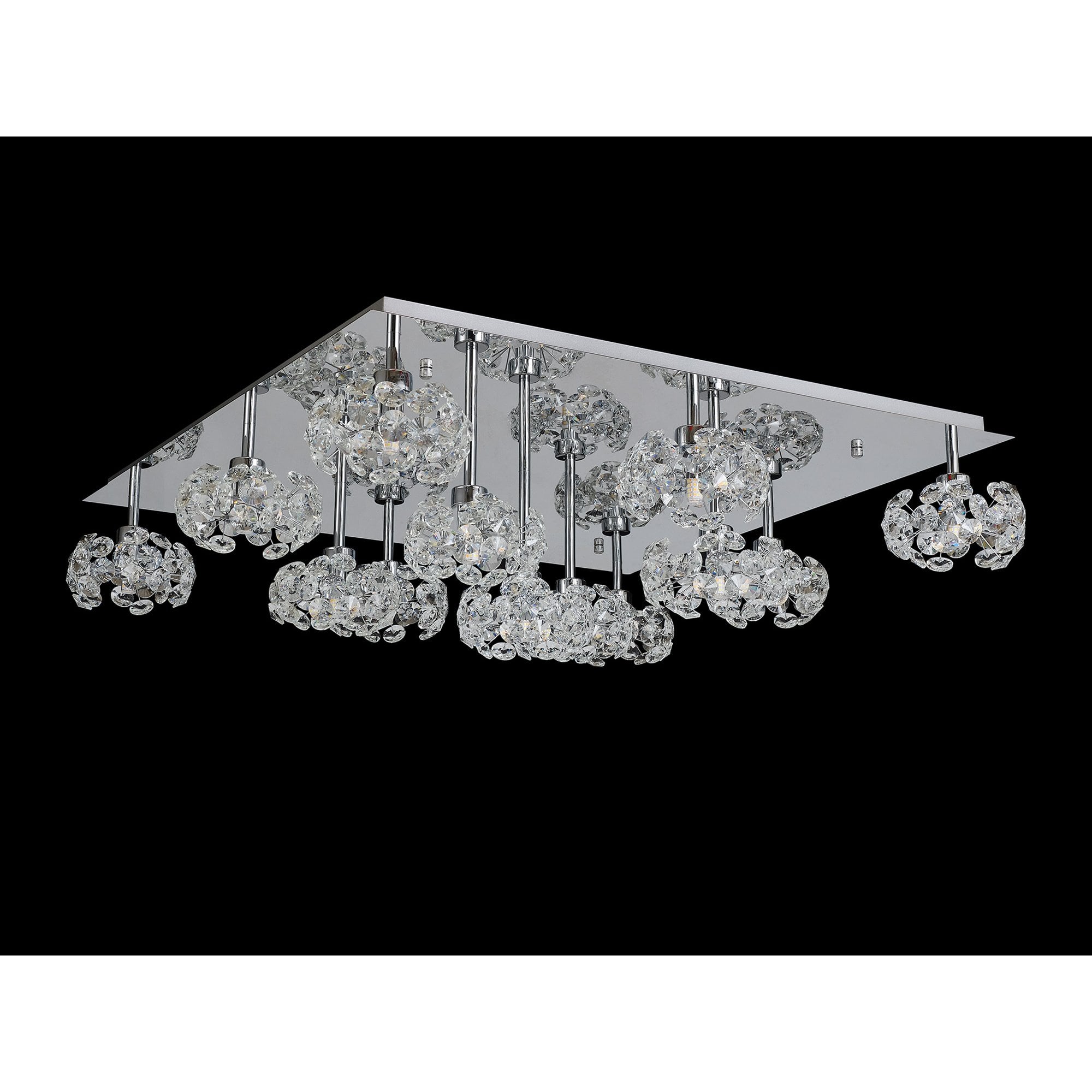 NLK05139 Paris 13 Light Flush Ceiling Light Polished Chrome Crystal