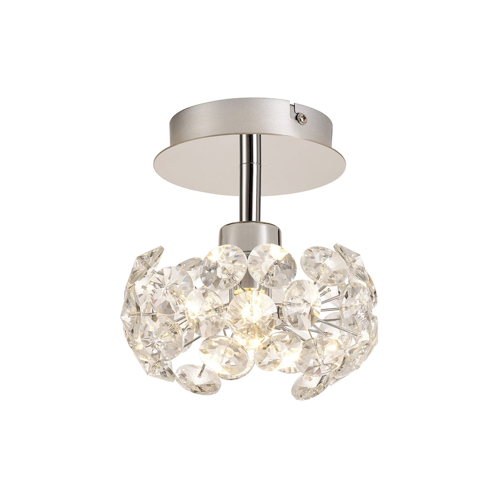 NLK05149 Paris 1 Light Flush Ceiling Light Polished Chrome Crystal