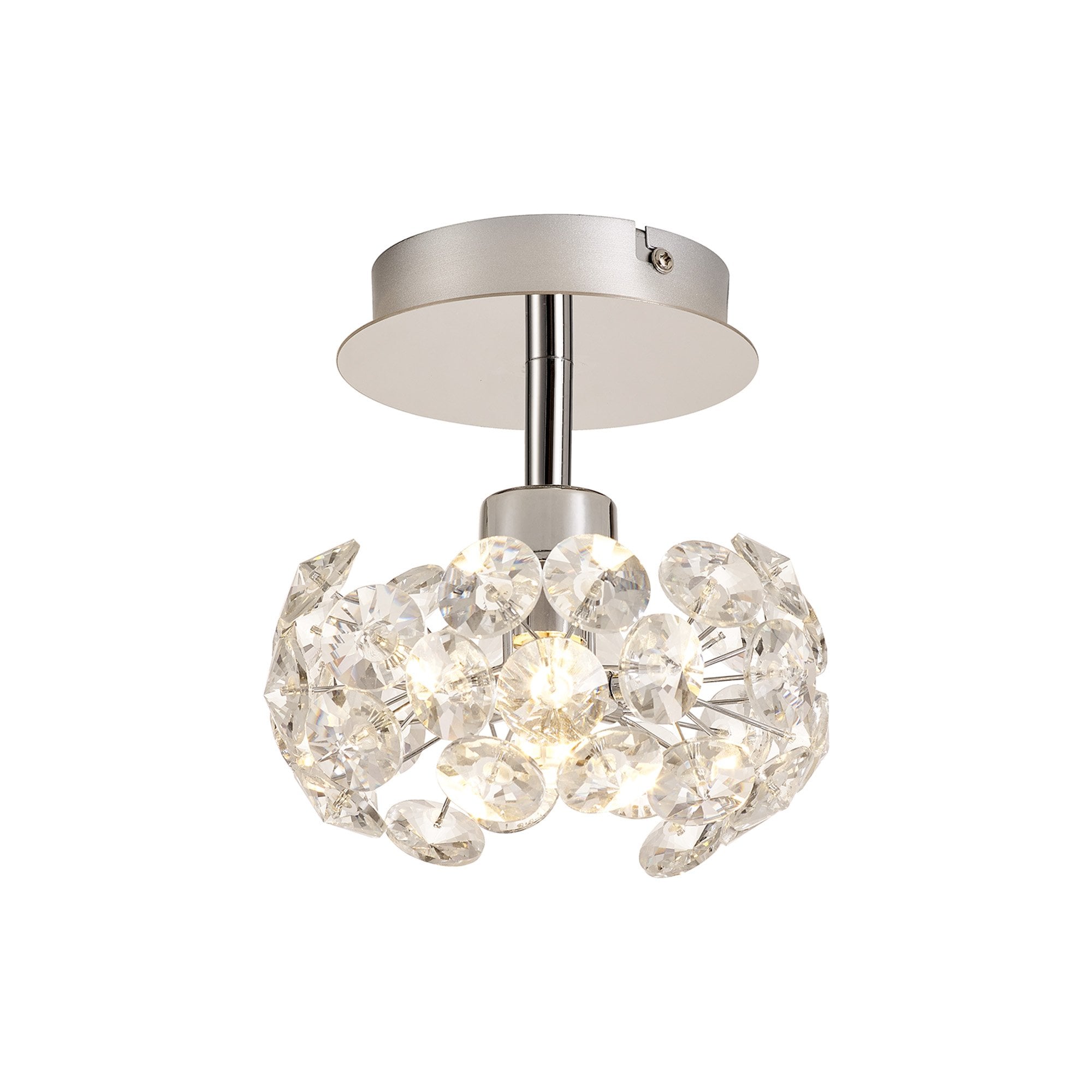 NLK05149 Paris 1 Light Flush Ceiling Light Polished Chrome Crystal