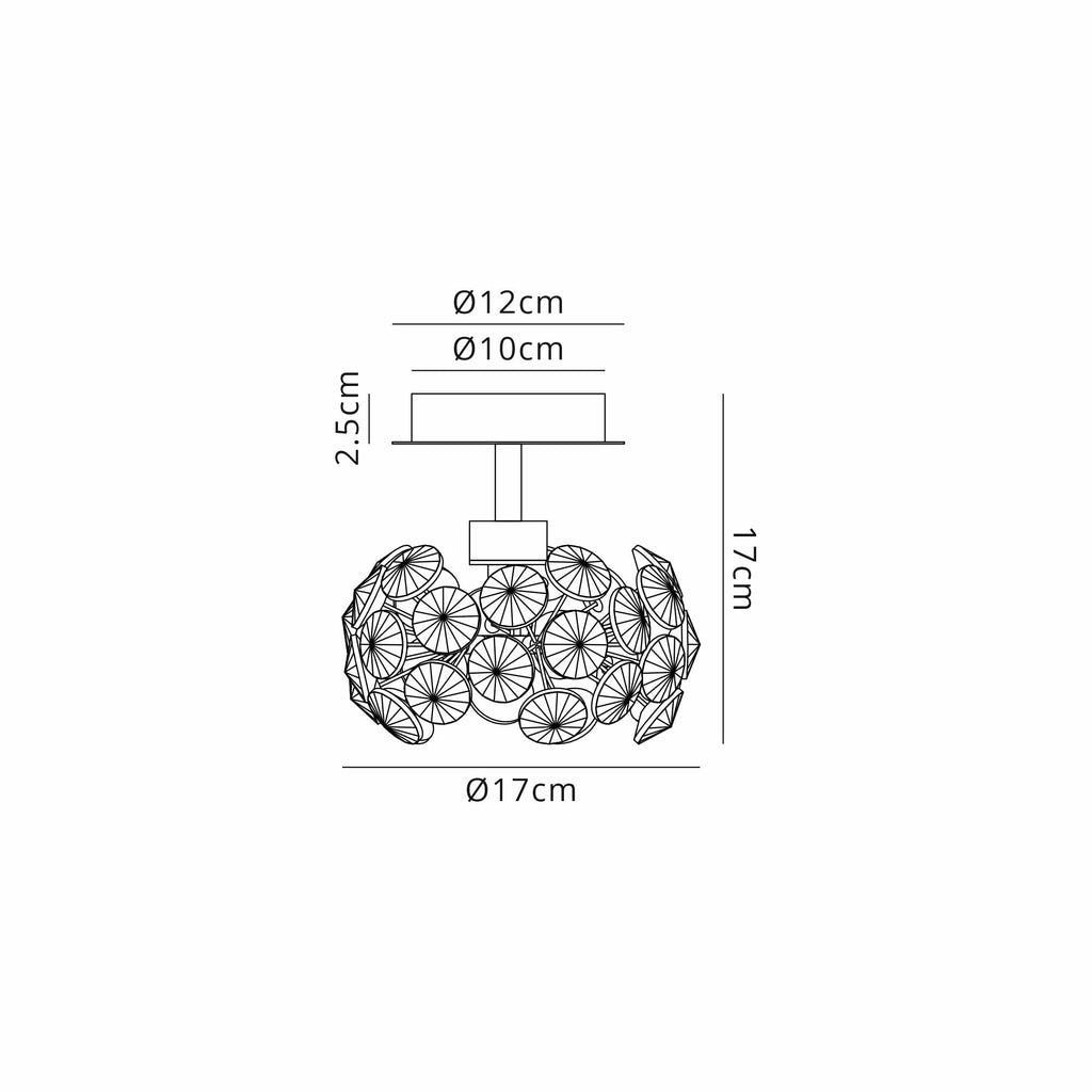 NLK05149 Paris 1 Light Flush Ceiling Light Polished Chrome Crystal