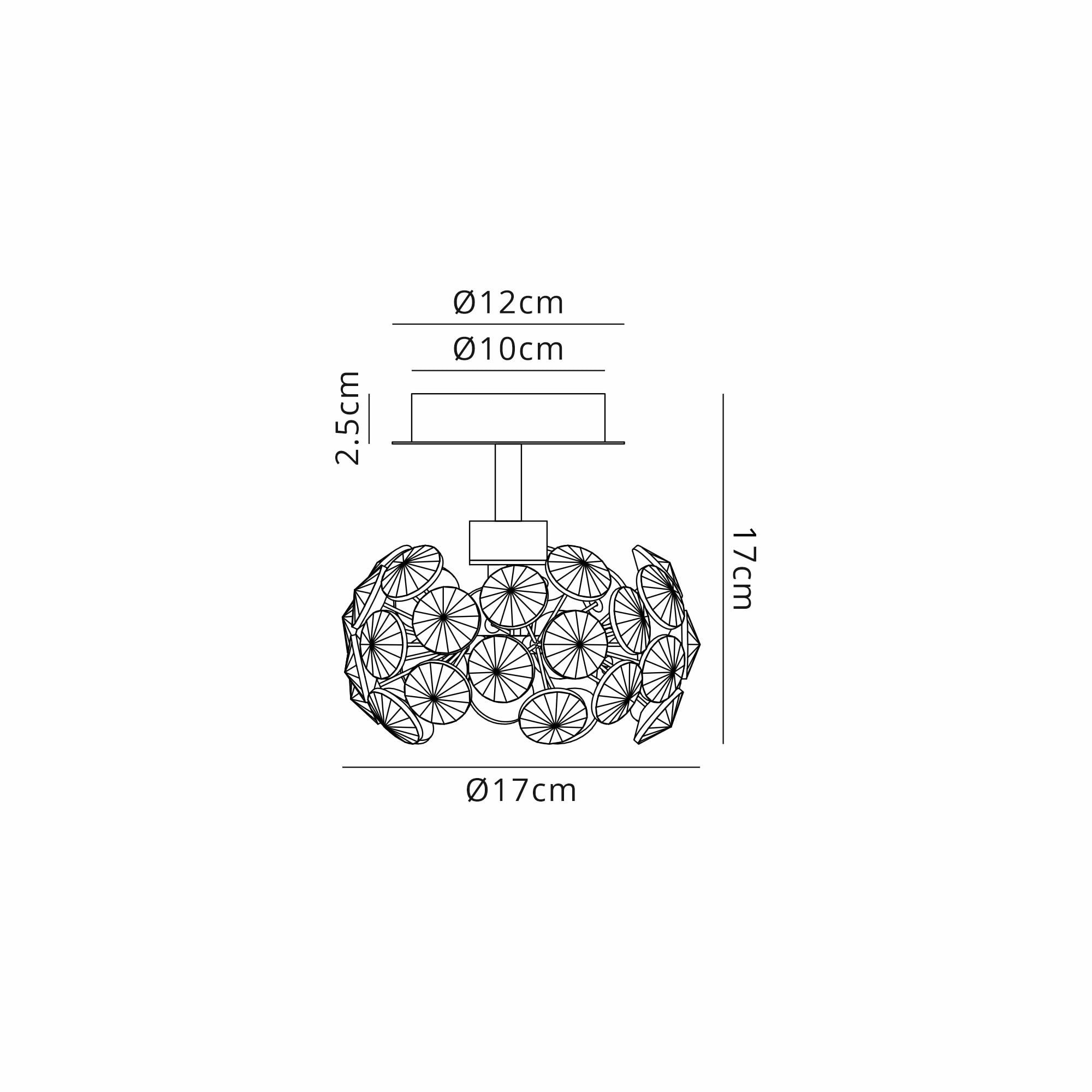 NLK05149 Paris 1 Light Flush Ceiling Light Polished Chrome Crystal