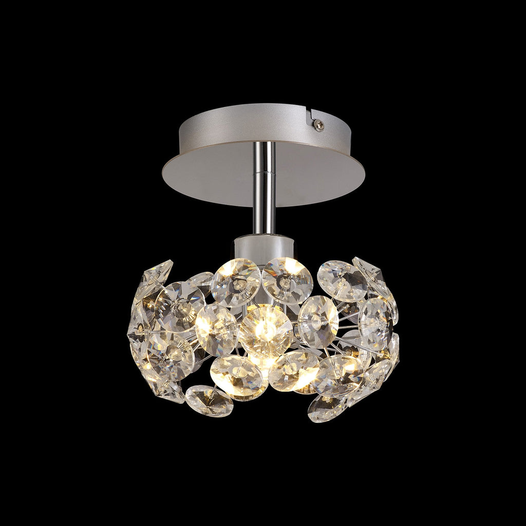 NLK05149 Paris 1 Light Flush Ceiling Light Polished Chrome Crystal