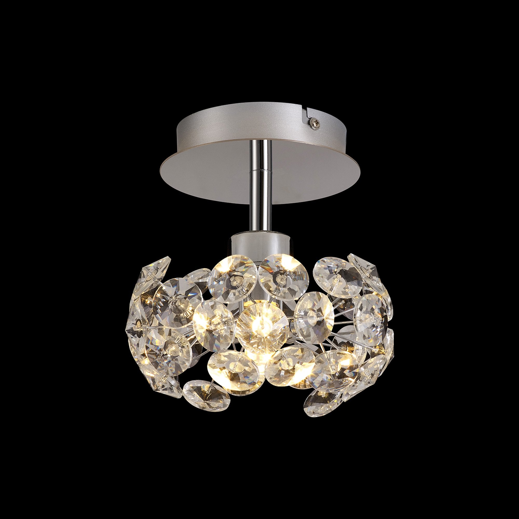 NLK05149 Paris 1 Light Flush Ceiling Light Polished Chrome Crystal