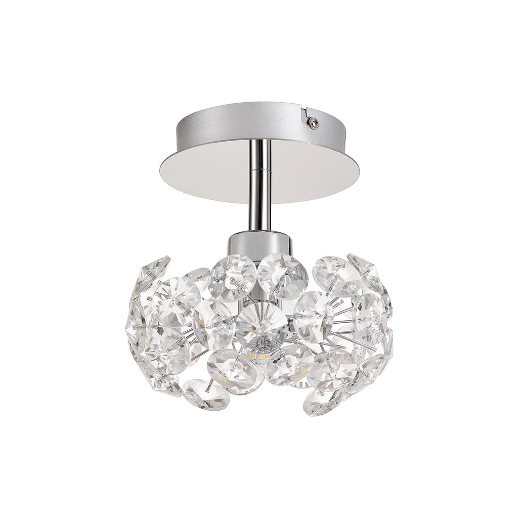 NLK05149 Paris 1 Light Flush Ceiling Light Polished Chrome Crystal