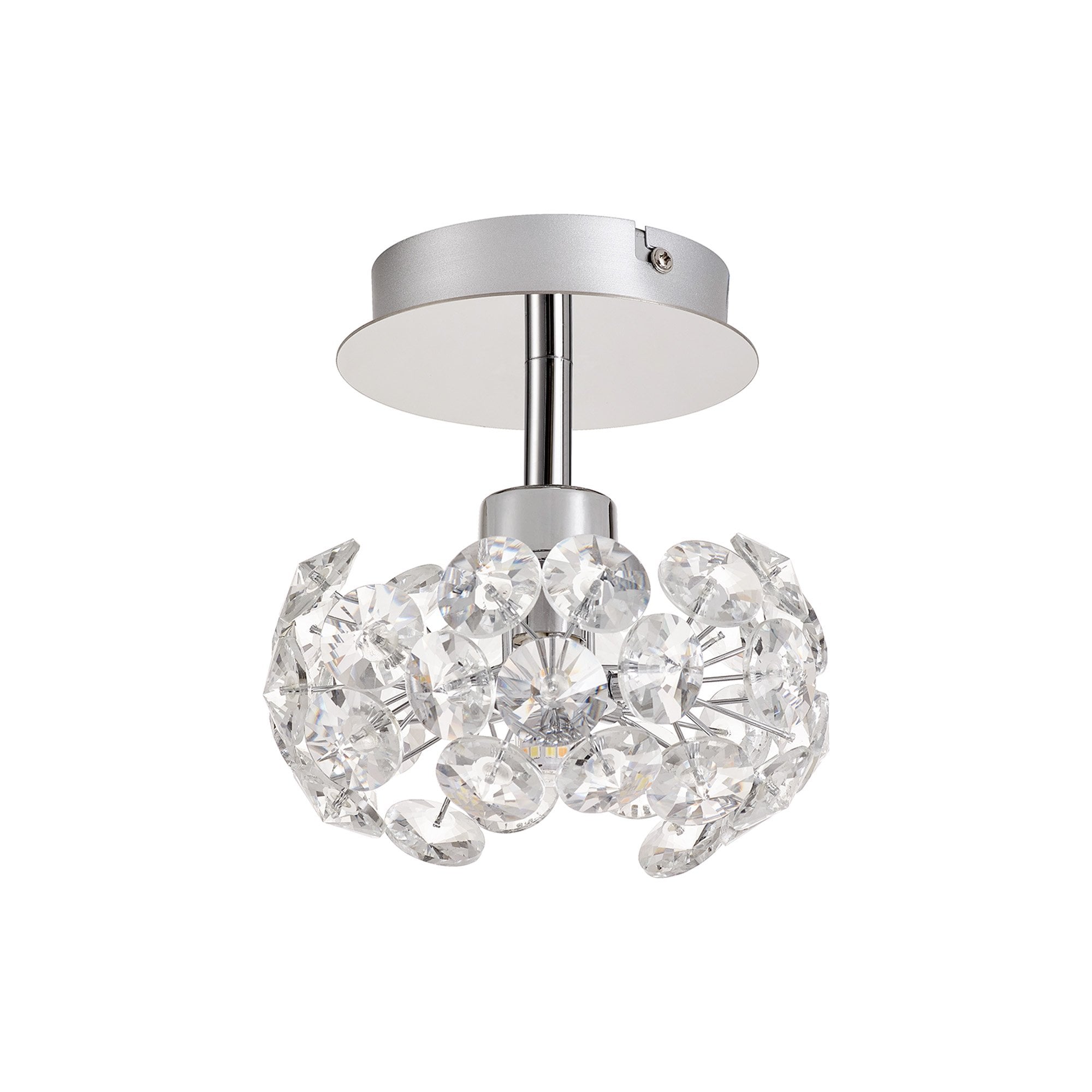 NLK05149 Paris 1 Light Flush Ceiling Light Polished Chrome Crystal