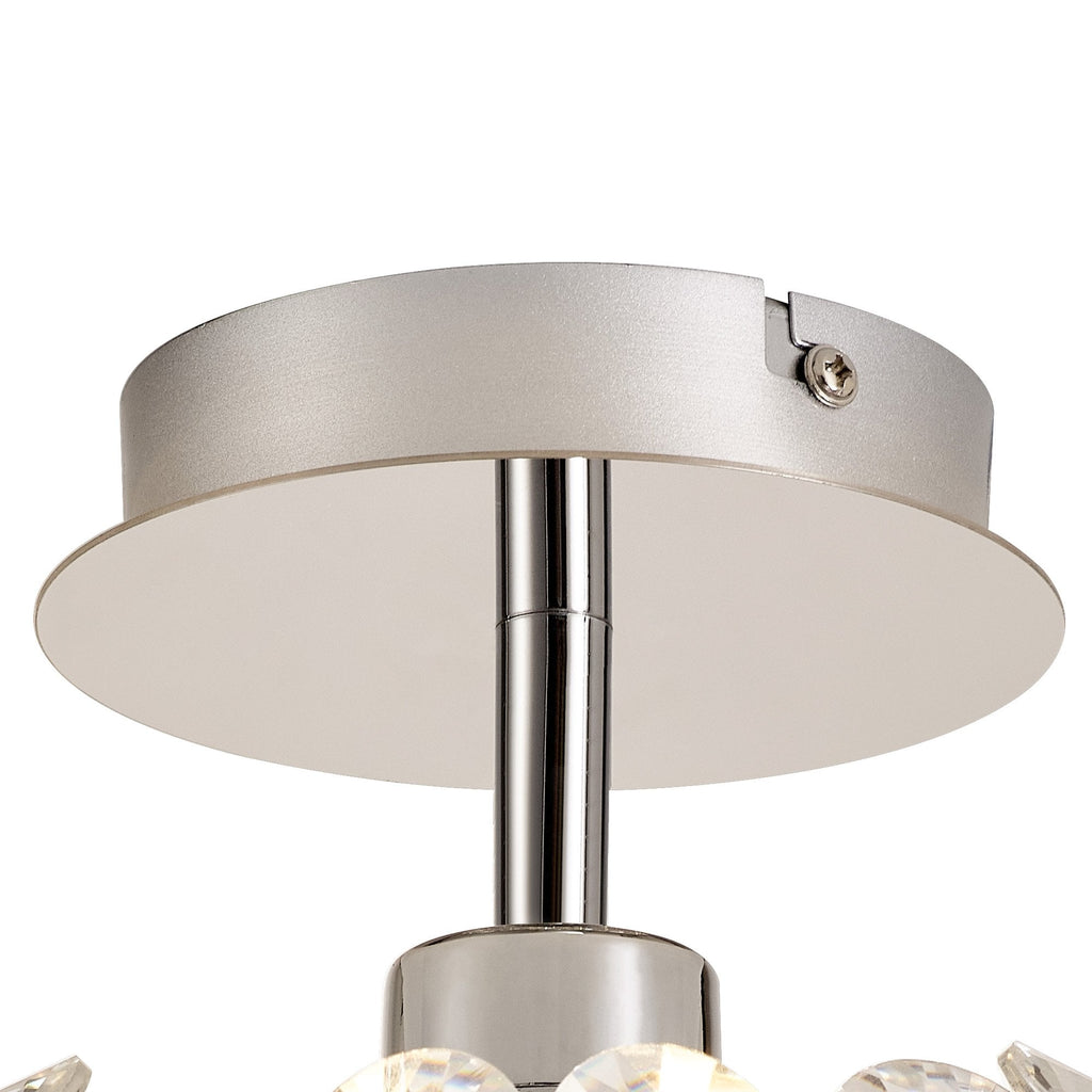 NLK05149 Paris 1 Light Flush Ceiling Light Polished Chrome Crystal