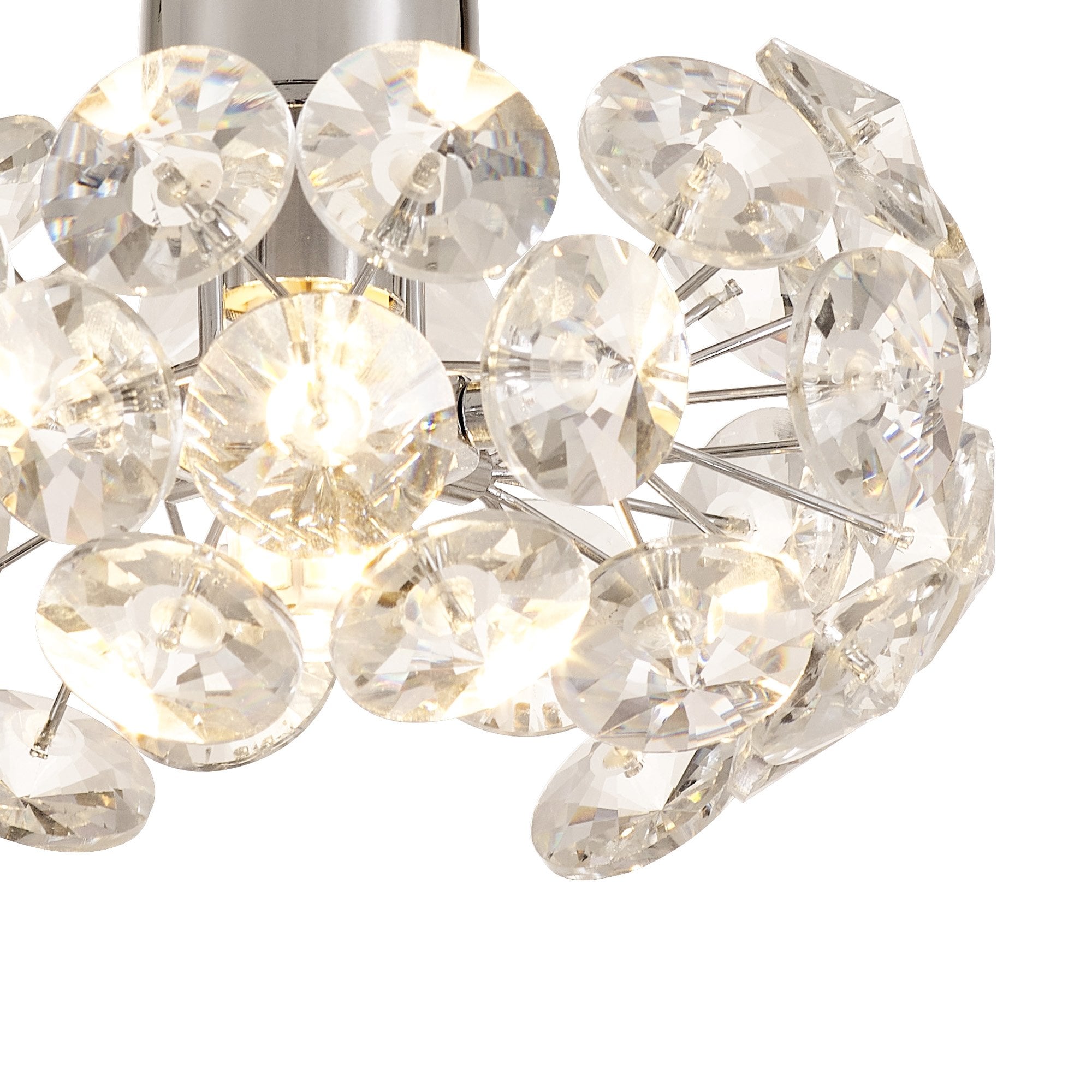 NLK05149 Paris 1 Light Flush Ceiling Light Polished Chrome Crystal