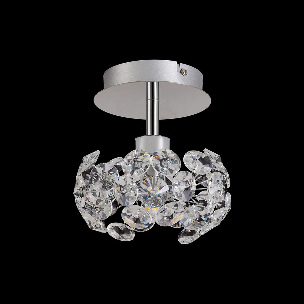 NLK05149 Paris 1 Light Flush Ceiling Light Polished Chrome Crystal
