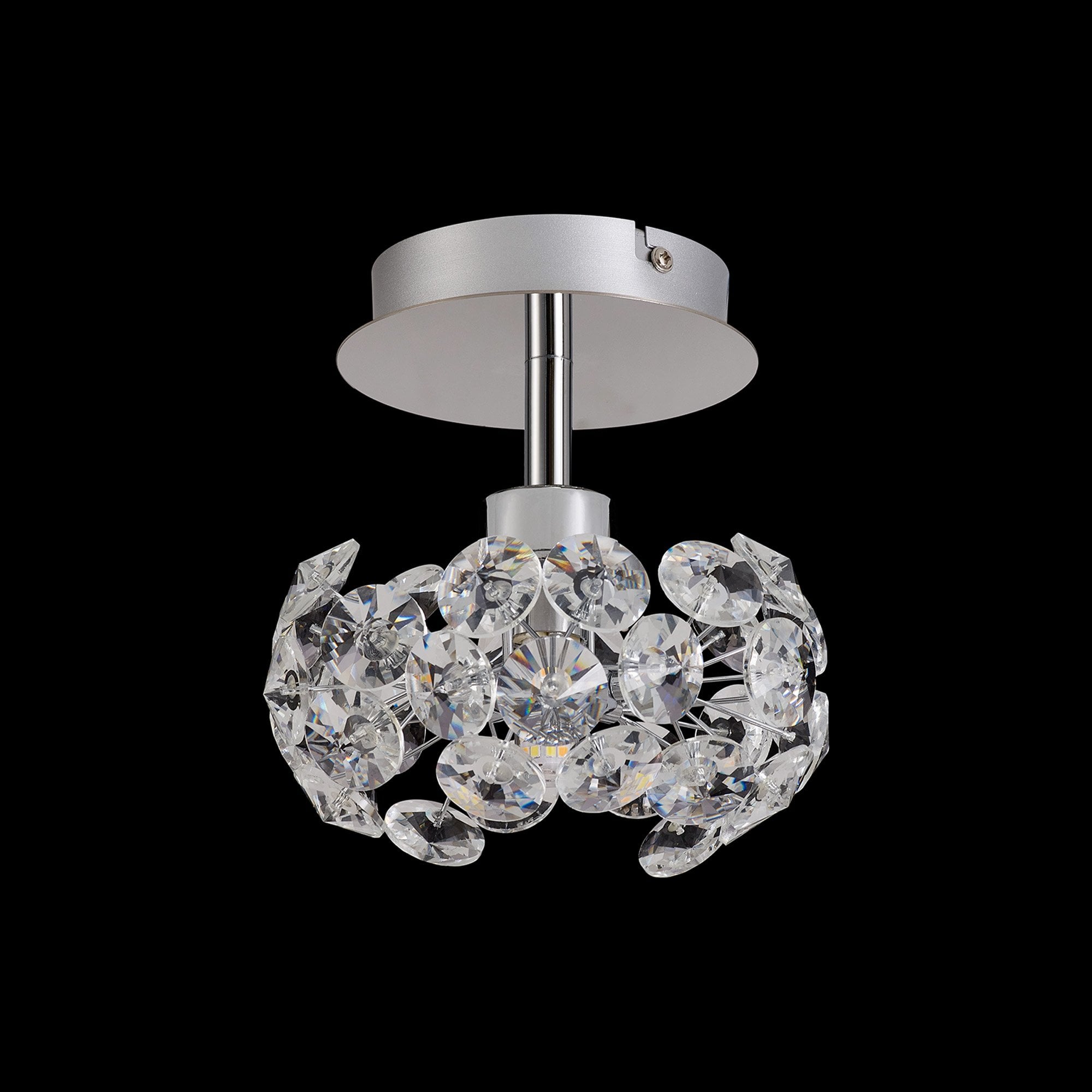 NLK05149 Paris 1 Light Flush Ceiling Light Polished Chrome Crystal