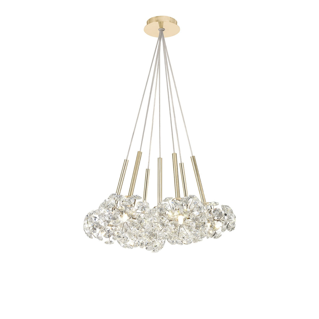 NLK08889 Paris  7 Light Cluster Pendant French Gold Crystal