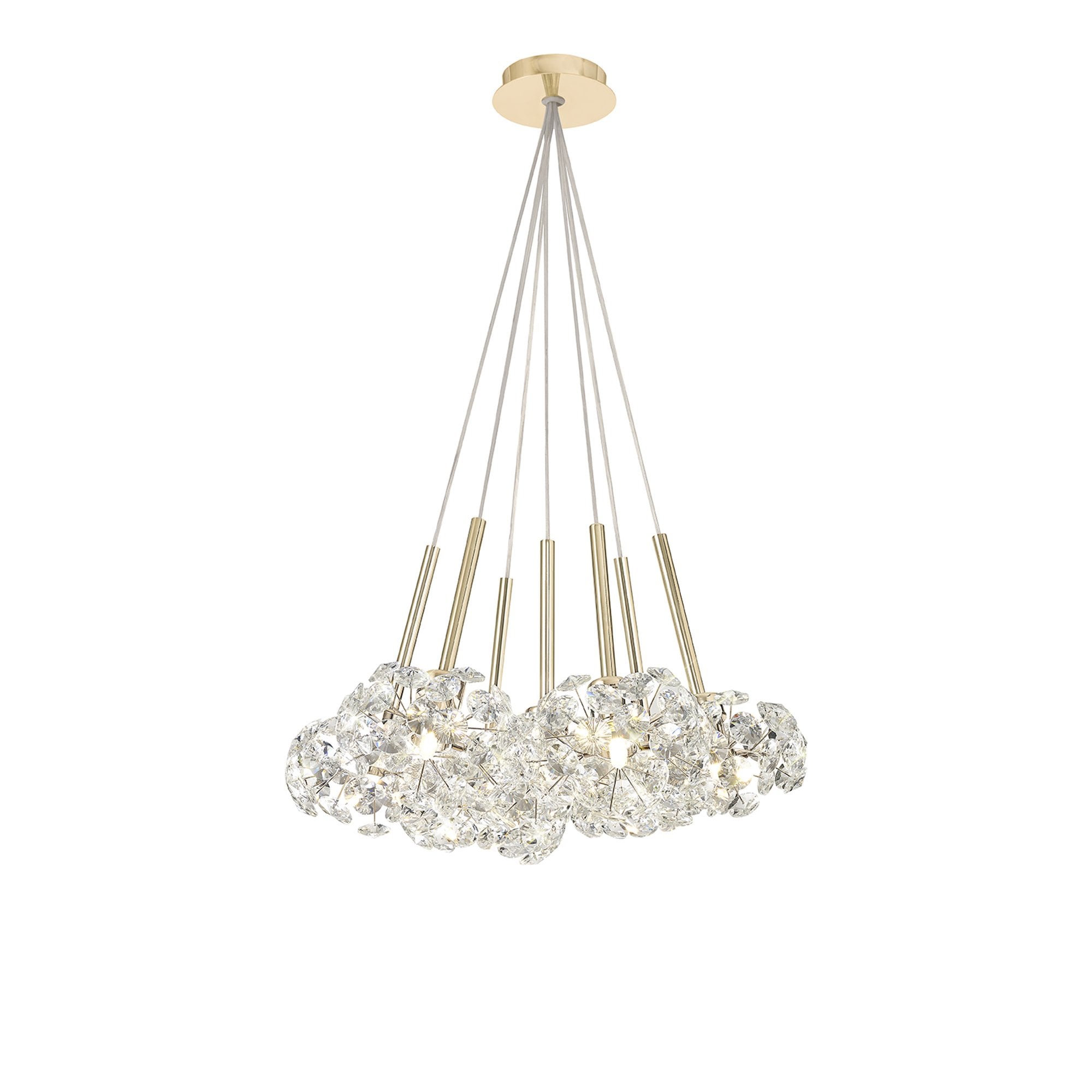 NLK08889 Paris  7 Light Cluster Pendant French Gold Crystal