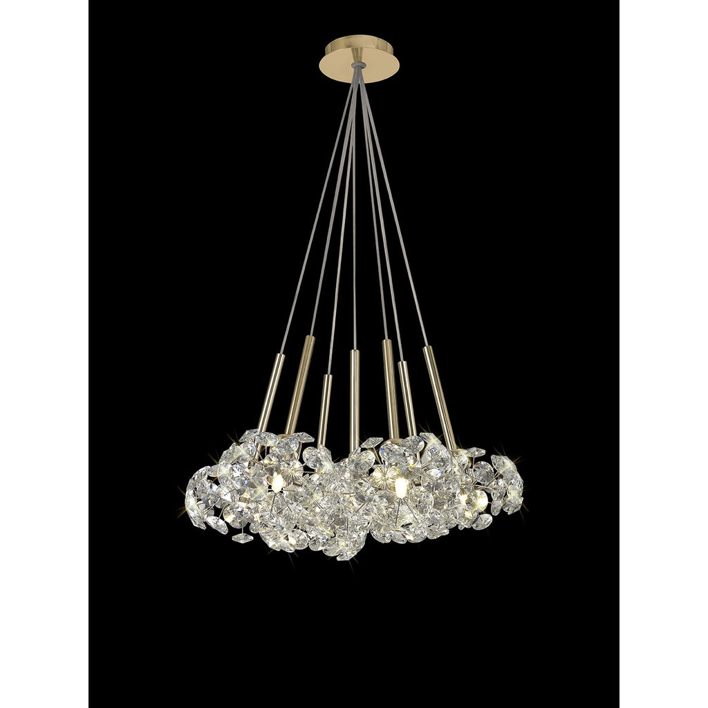 NLK08889 Paris  7 Light Cluster Pendant French Gold Crystal