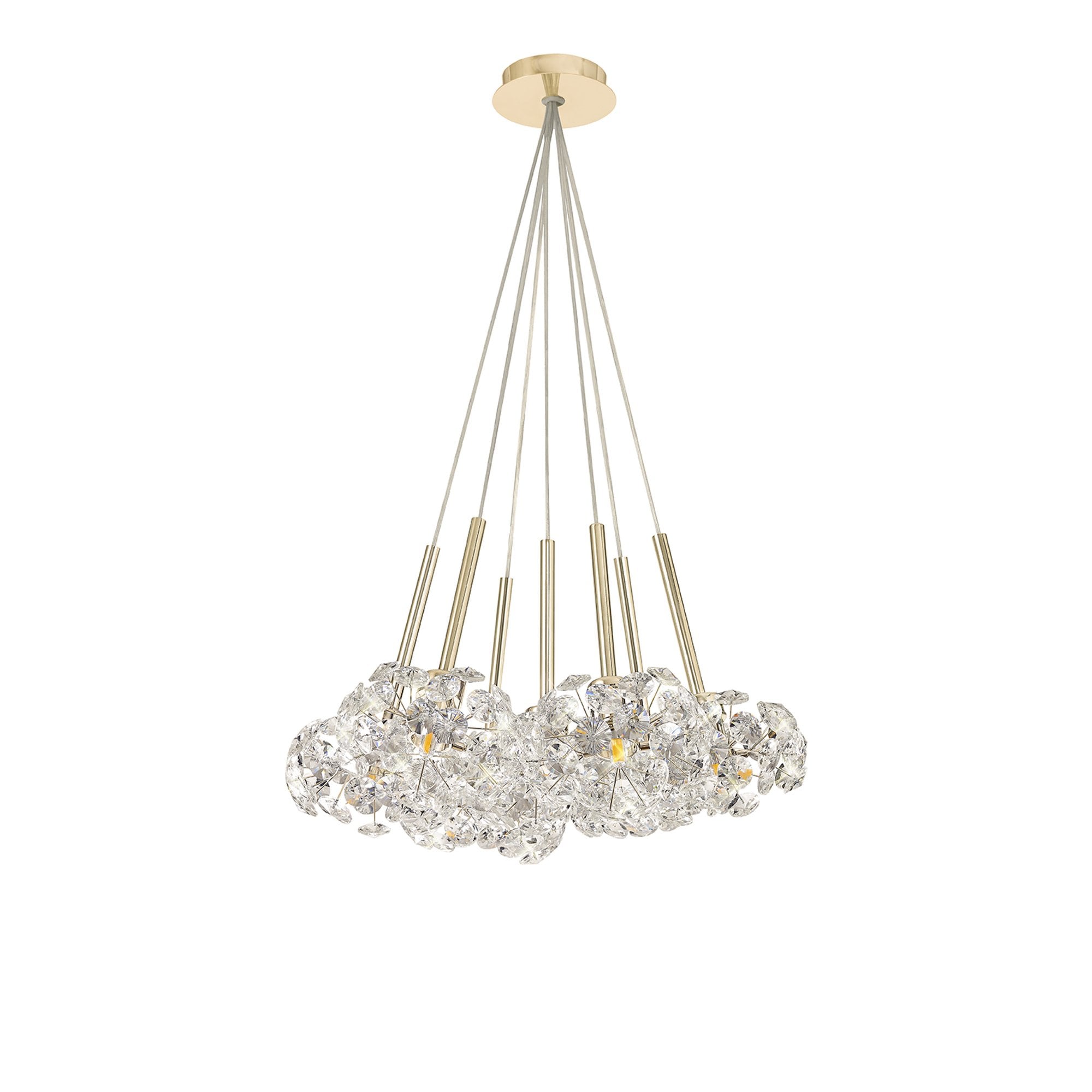NLK08889 Paris  7 Light Cluster Pendant French Gold Crystal