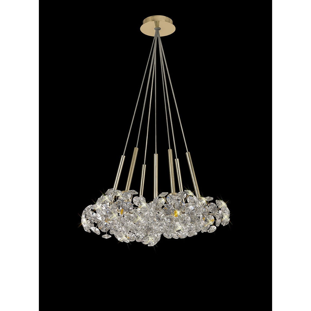 NLK08889 Paris  7 Light Cluster Pendant French Gold Crystal