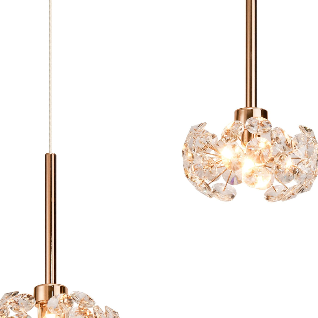 NLK08899 Paris 3 Light Linear Pendant French Gold Crystal