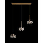 NLK08899 Paris 3 Light Linear Pendant French Gold Crystal