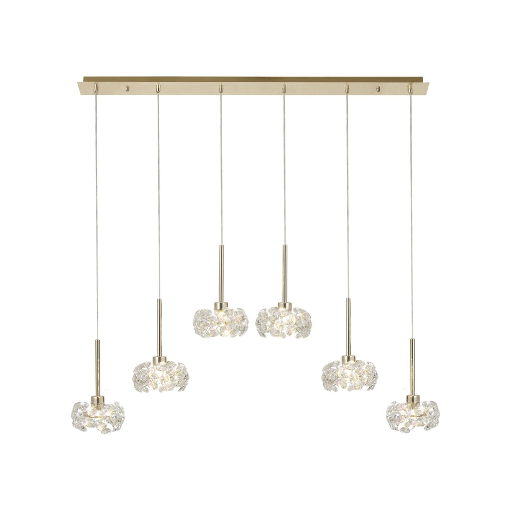 NLK08909 Paris 6 Light Linear Pendant French Gold Crystal