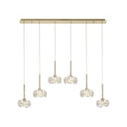 NLK08909 Paris 6 Light Linear Pendant French Gold Crystal