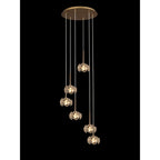 NLK08929 Paris 6 Light Round Pendant French Gold Crystal