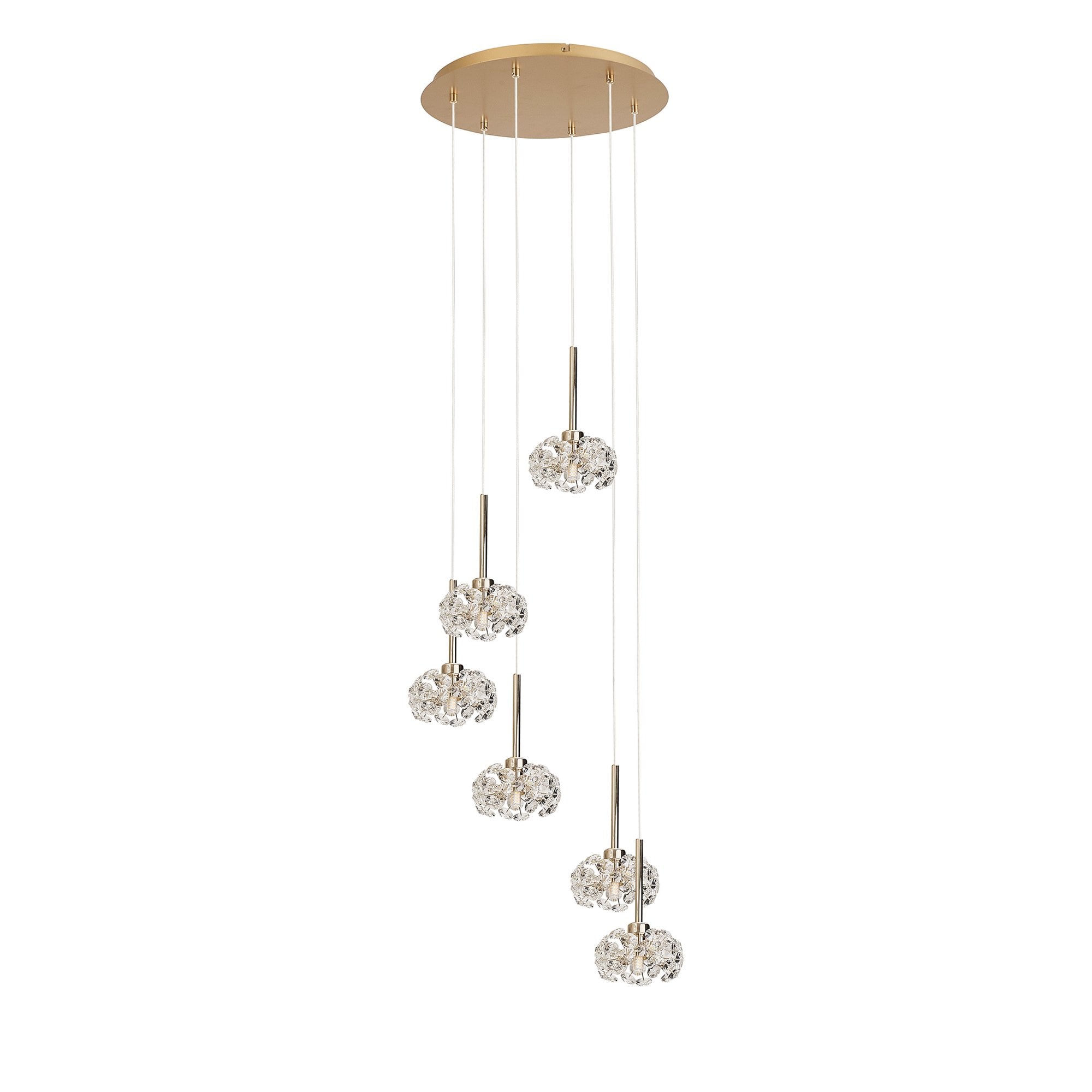 NLK08929 Paris 6 Light Round Pendant French Gold Crystal
