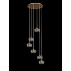 NLK08929 Paris 6 Light Round Pendant French Gold Crystal