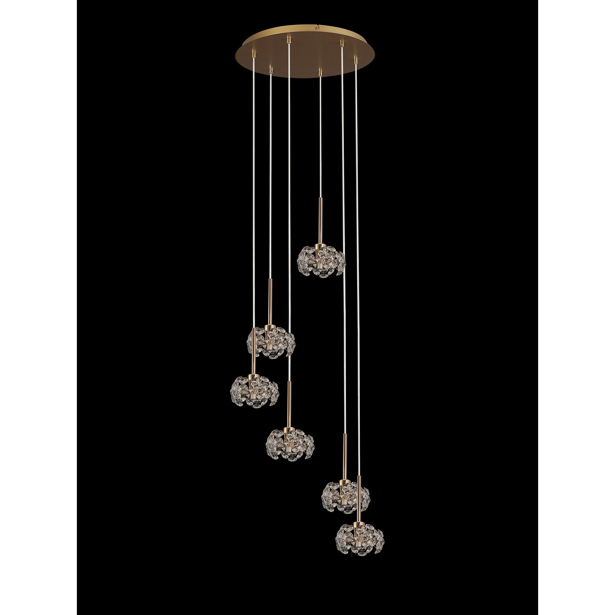 NLK08929 Paris 6 Light Round Pendant French Gold Crystal