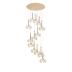 NLK08939 Paris 13 Light Round Pendant French Gold Crystal