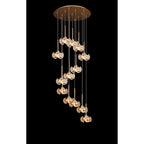 NLK08939 Paris 13 Light Round Pendant French Gold Crystal