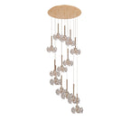 NLK08939 Paris 13 Light Round Pendant French Gold Crystal