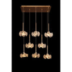 NLK08949 Paris 8 Light Rectangle Pendant French Gold Crystal