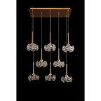 NLK08949 Paris 8 Light Rectangle Pendant French Gold Crystal
