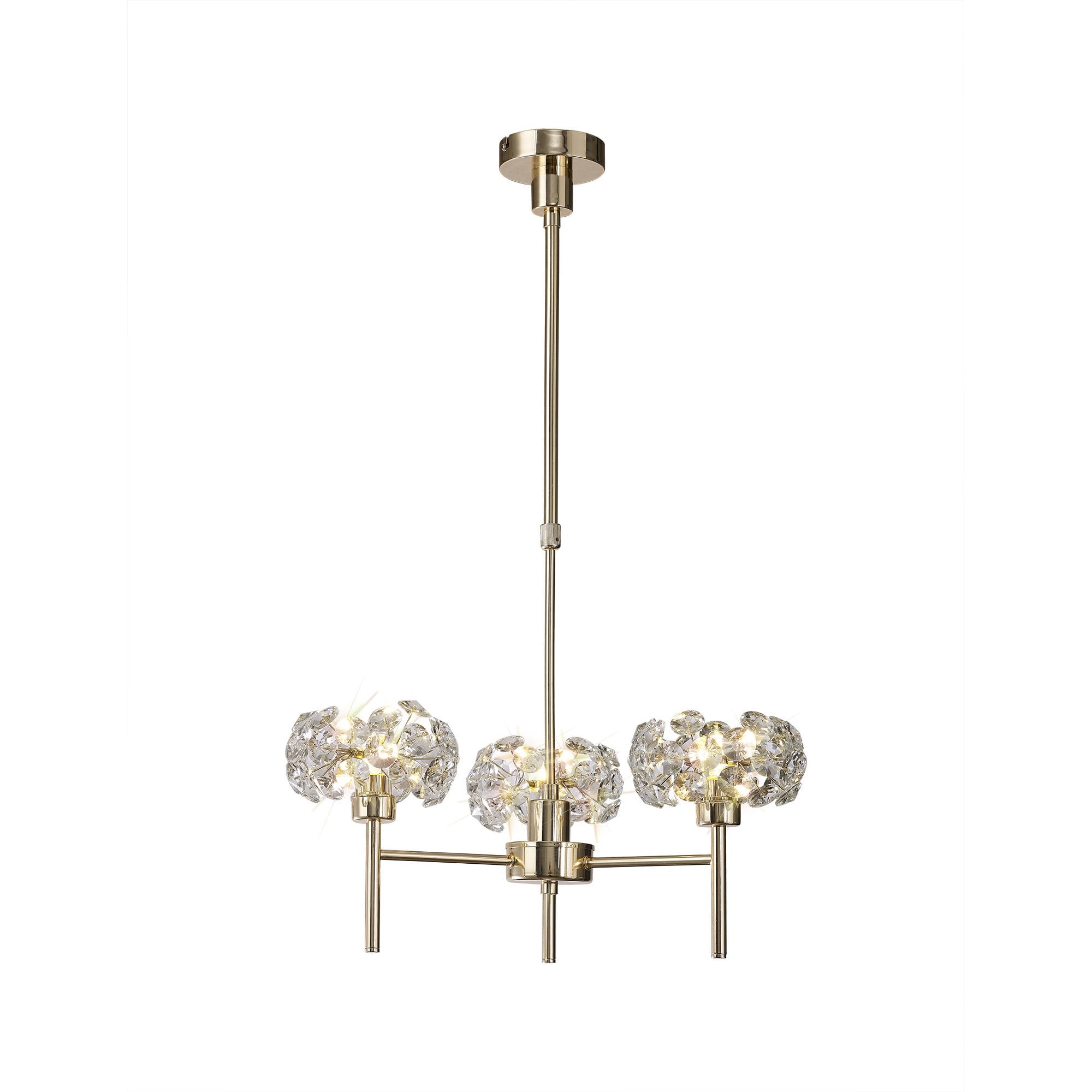 NLK08959 Paris 3 Light Pendant/Ceiling Light French Gold Crystal