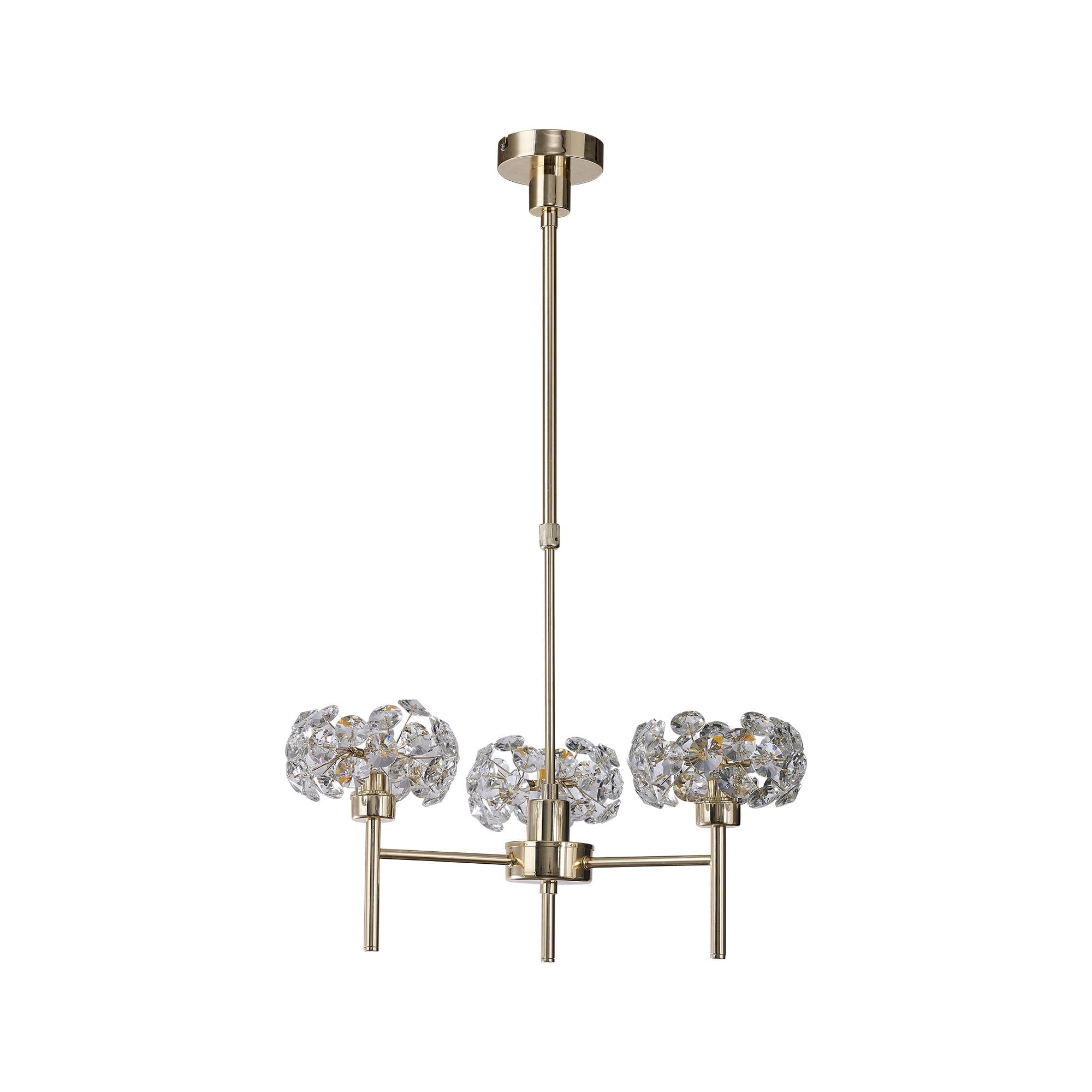 NLK08959 Paris 3 Light Pendant/Ceiling Light French Gold Crystal