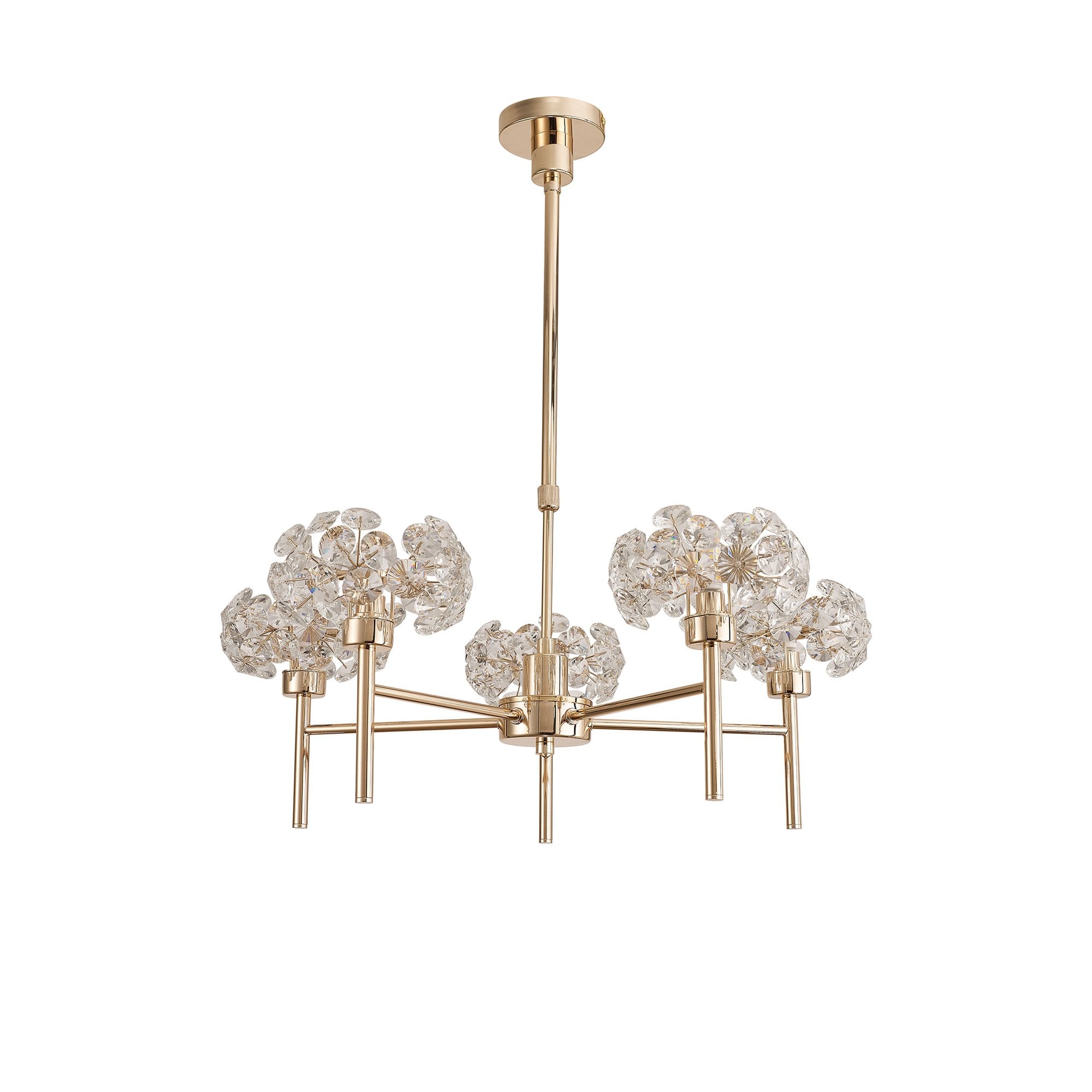 NLK08969 Paris 5 Light Pendant/Ceiling Light French Gold Crystal