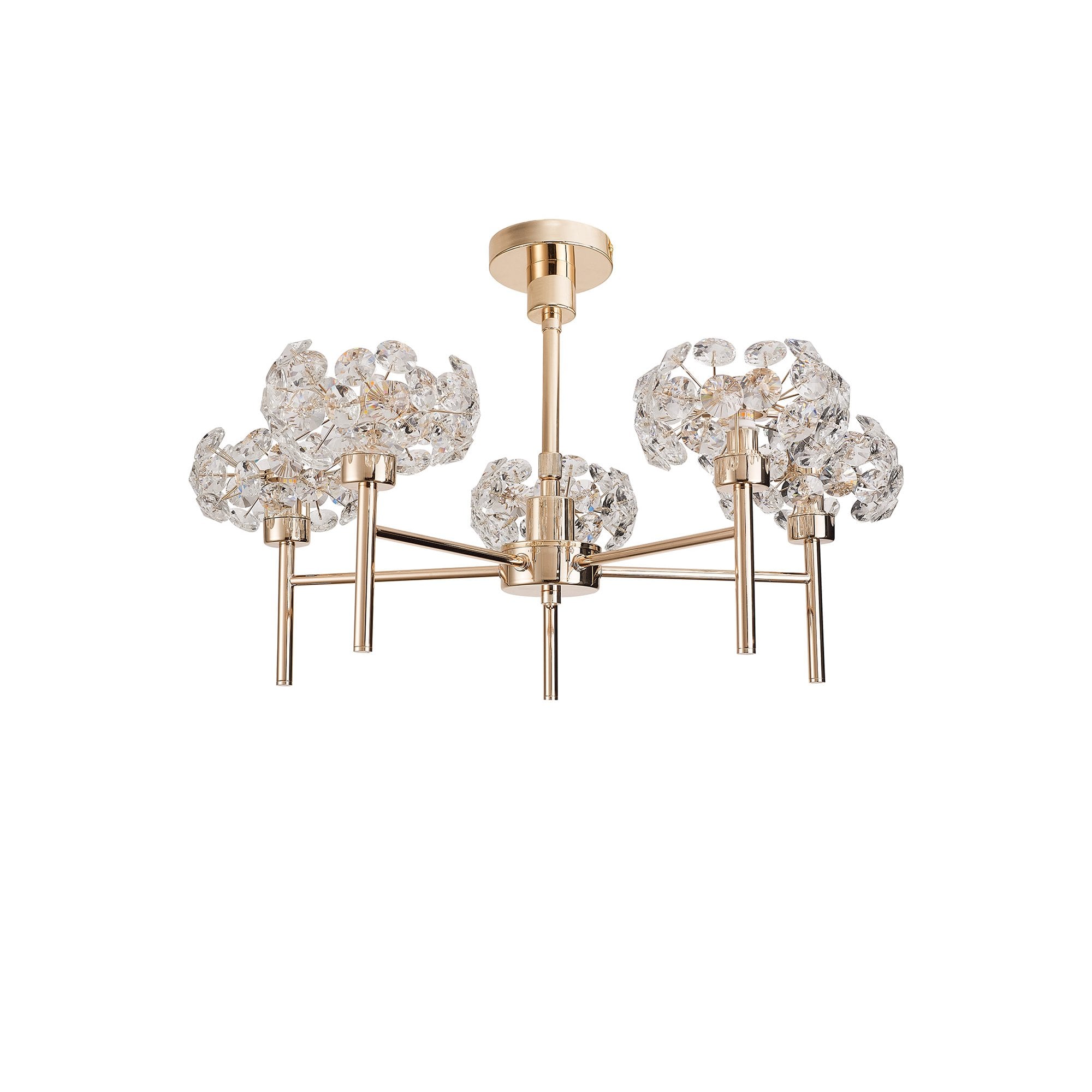 NLK08969 Paris 5 Light Pendant/Ceiling Light French Gold Crystal