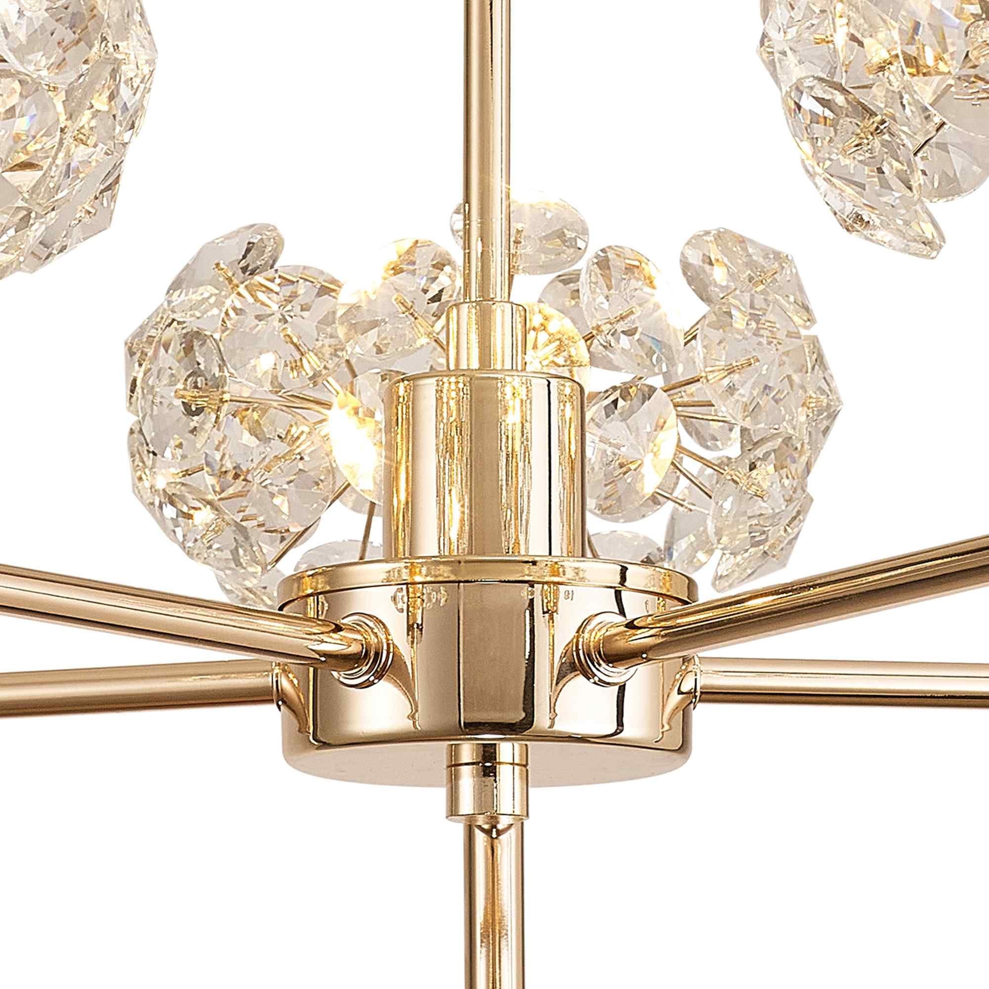 NLK08969 Paris 5 Light Pendant/Ceiling Light French Gold Crystal