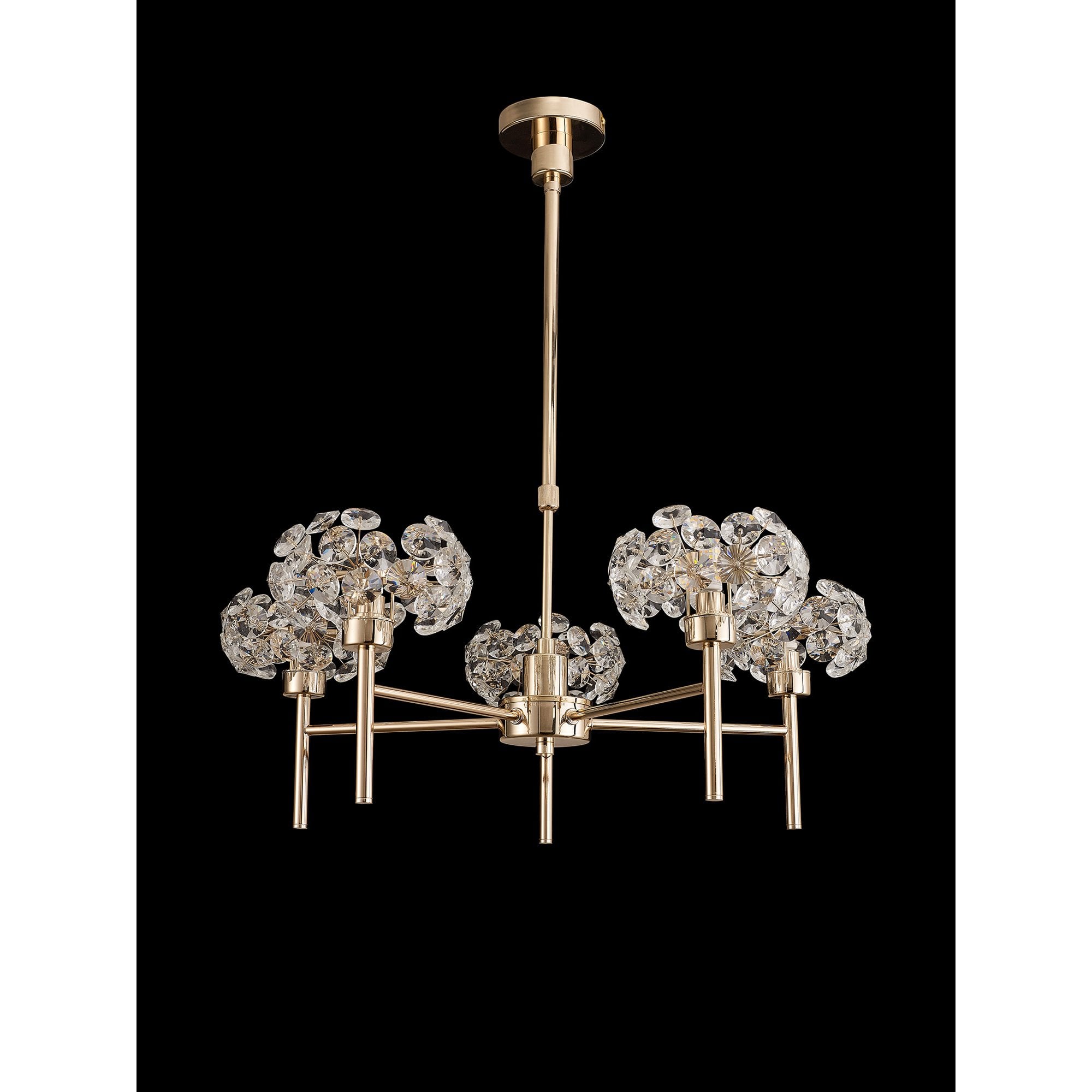 NLK08969 Paris 5 Light Pendant/Ceiling Light French Gold Crystal