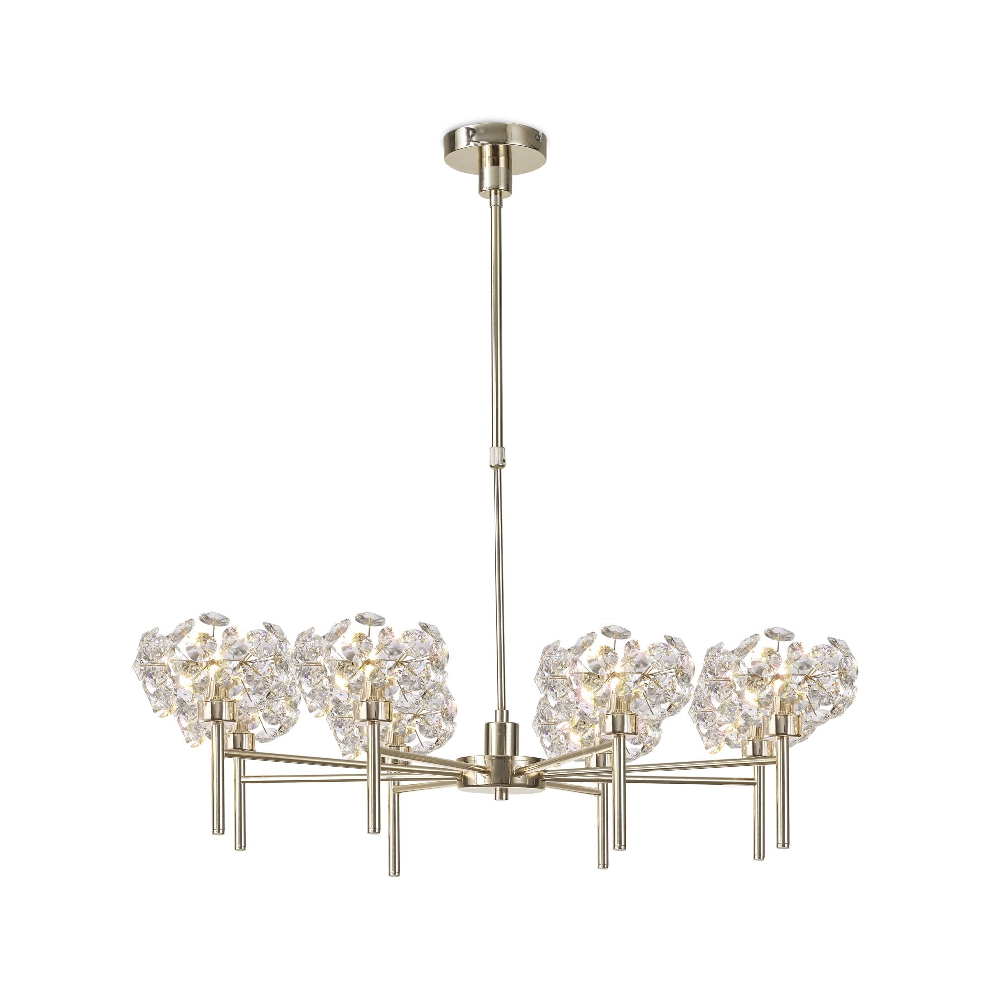 NLK08979 Paris  8 Light Pendant/Ceiling Light French Gold Crystal