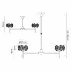 NLK08979 Paris  8 Light Pendant/Ceiling Light French Gold Crystal
