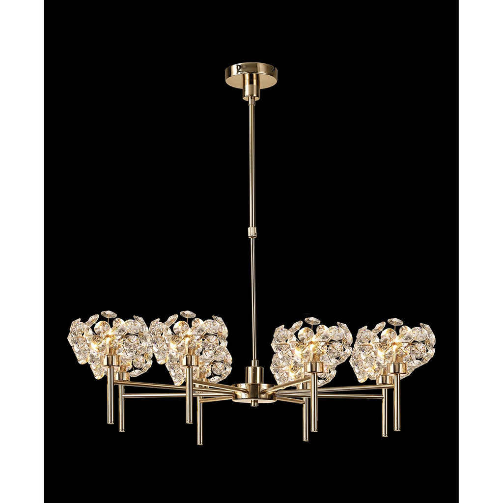 NLK08979 Paris  8 Light Pendant/Ceiling Light French Gold Crystal