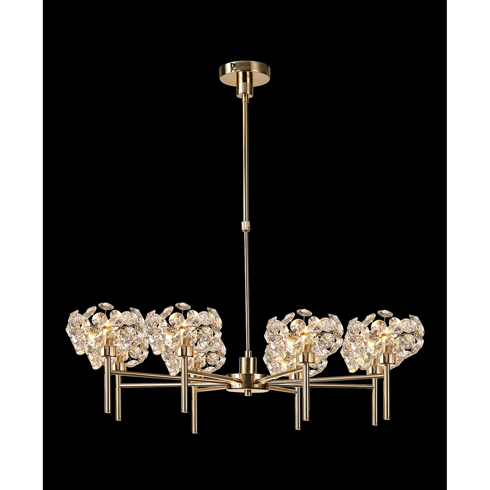 NLK08979 Paris  8 Light Pendant/Ceiling Light French Gold Crystal