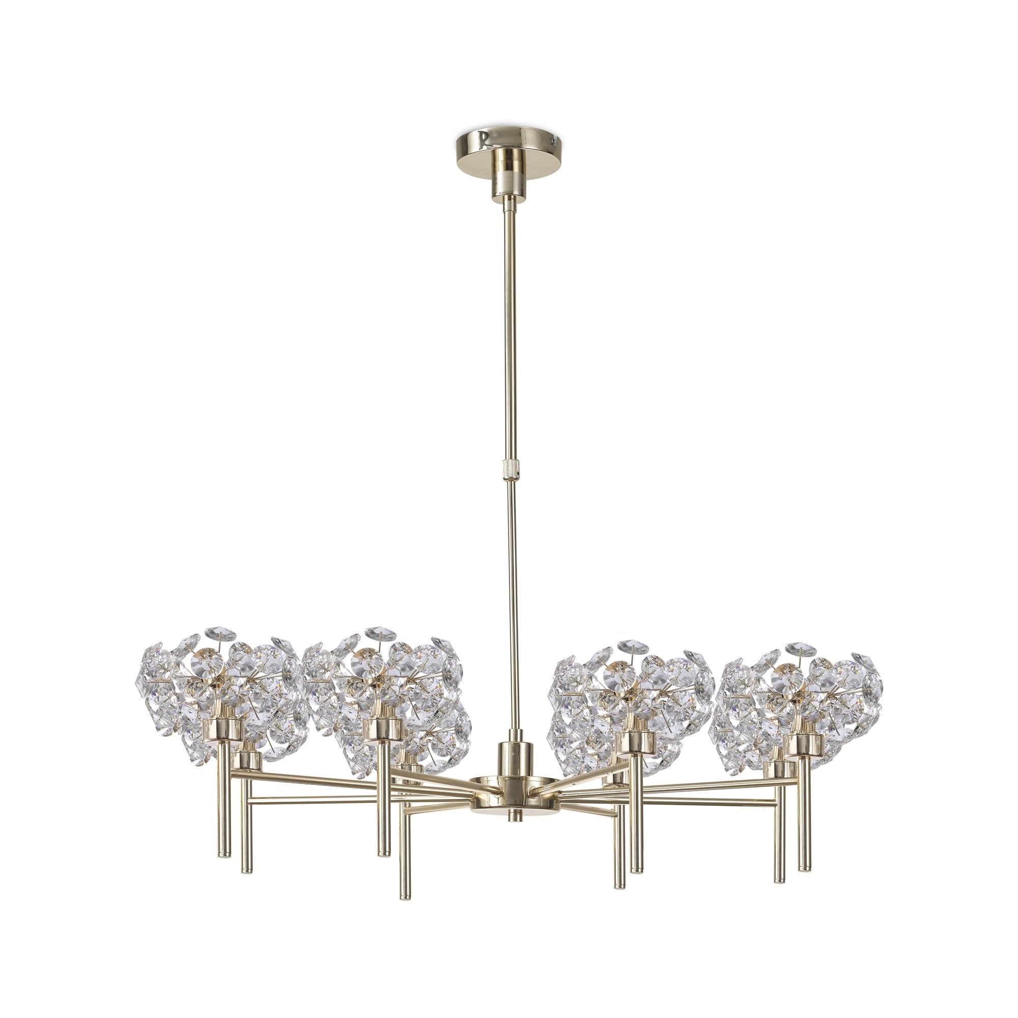 NLK08979 Paris  8 Light Pendant/Ceiling Light French Gold Crystal