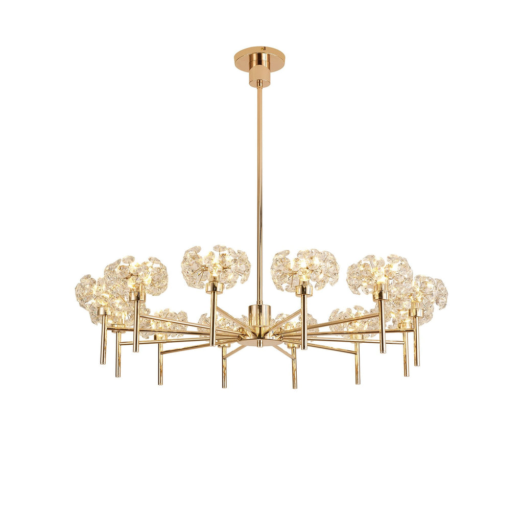 NLK09009 Paris 12 Light Pendant/Ceiling Light French Gold Crystal
