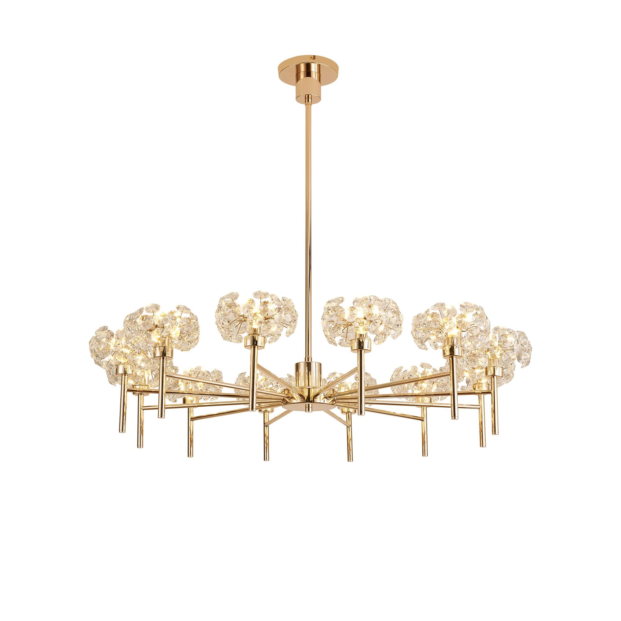 NLK09009 Paris 12 Light Pendant/Ceiling Light French Gold Crystal