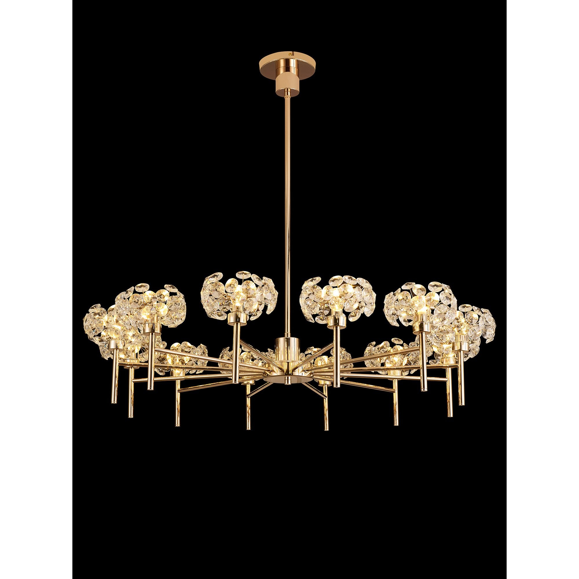 NLK09009 Paris 12 Light Pendant/Ceiling Light French Gold Crystal